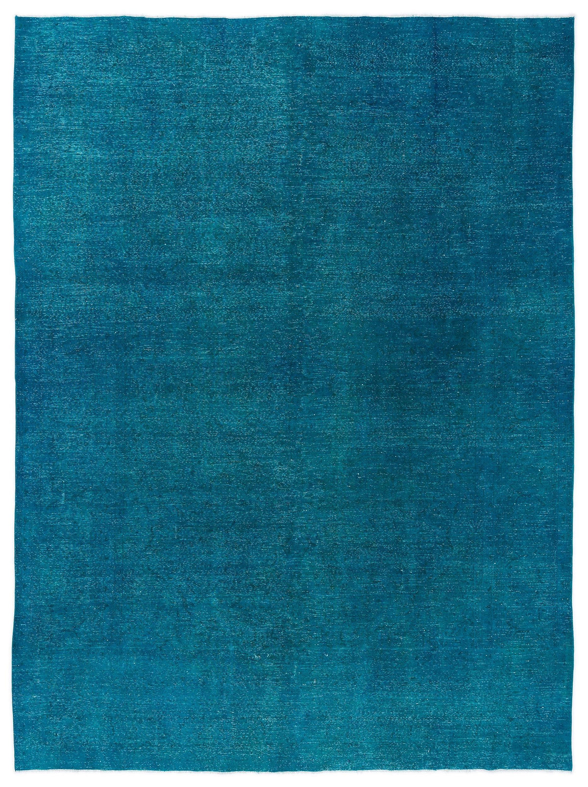 Solid teal area rug with a distressed, vintage-inspired texture.