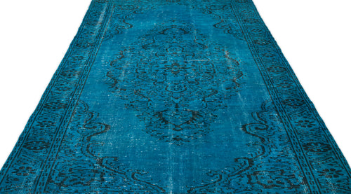 Load image 1 in gallery view. Distressed teal rug with a black traditional medallion pattern on a white background.