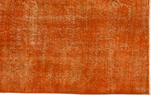 Load image 1 in gallery view. Burnt orange rug with a distressed, weathered texture and visible horizontal weave.
