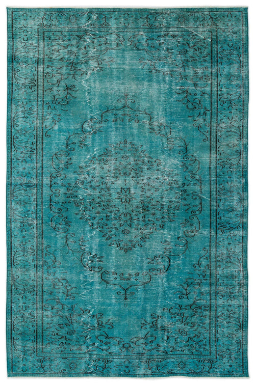 Load image 1 in gallery view. Teal distressed rug with a black traditional floral medallion pattern and a decorative border.