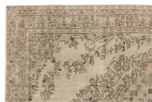 Load image 1 in gallery view. A close-up of the Mamail - Vintage Medallion Rug (6'4 X 9'7) shows its ornate floral medallion pattern in muted beige, brown, and green shades with a detailed decorative border.