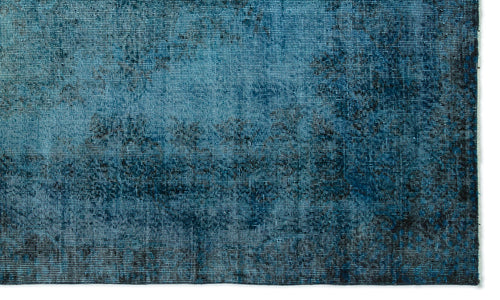 Load image 1 in gallery view. Deep blue and black distressed rug with a textured, mottled pattern on a white background.