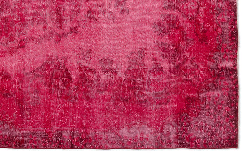 Load image 1 in gallery view. Magenta and deep crimson rug with a distressed, overdyed texture and subtle abstract pattern.