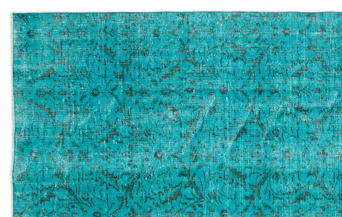 Load image 1 in gallery view. Teal rug with a distressed, dark grey traditional floral pattern.