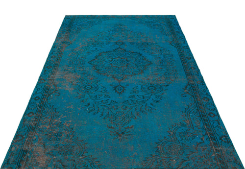 Load image 1 in gallery view. Teal and charcoal distressed rug with a traditional central medallion and ornate border pattern.