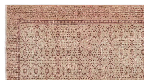 Load image 1 in gallery view. Terracotta and cream vintage-style rug with a repeating geometric lattice pattern and a decorative border.