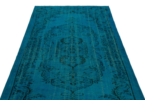 Load image 1 in gallery view. Teal rug with a black distressed traditional medallion pattern on a white background.