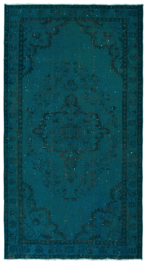 Load image 1 in gallery view. Teal and black distressed rug with a traditional central medallion and ornate border pattern.