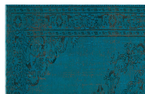 Load image 1 in gallery view. Teal rug with a distressed black traditional border and ornate corner medallion pattern.