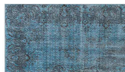 Load image 1 in gallery view. Teal and charcoal blue rug with a distressed, faded traditional medallion pattern.