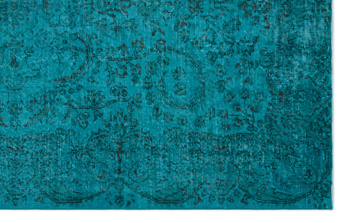 Load image 1 in gallery view. Teal rug with a distressed black traditional floral and medallion pattern on a white background.