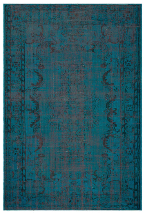 Load image 1 in gallery view. Teal and dark charcoal distressed rug with a traditional ornate medallion and border pattern on a white background.