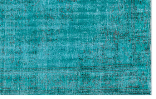 Load image 1 in gallery view. Teal rug with a distressed, faded traditional medallion pattern and a dark border.
