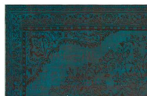 Load image 1 in gallery view. Teal and dark brown rug with a traditional ornate border and floral medallion pattern.