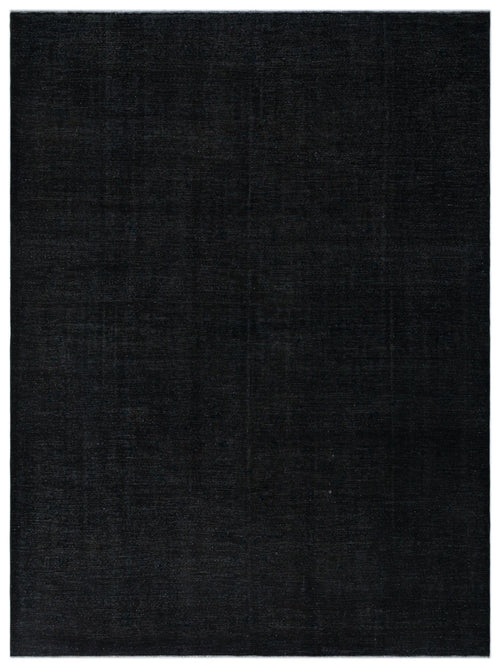 Load image 1 in gallery view. Solid black rug with a subtle, distressed texture and a low-pile finish.