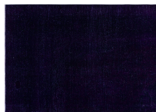 Load image 1 in gallery view. Solid deep purple rug with a subtle, uniform vertical texture.