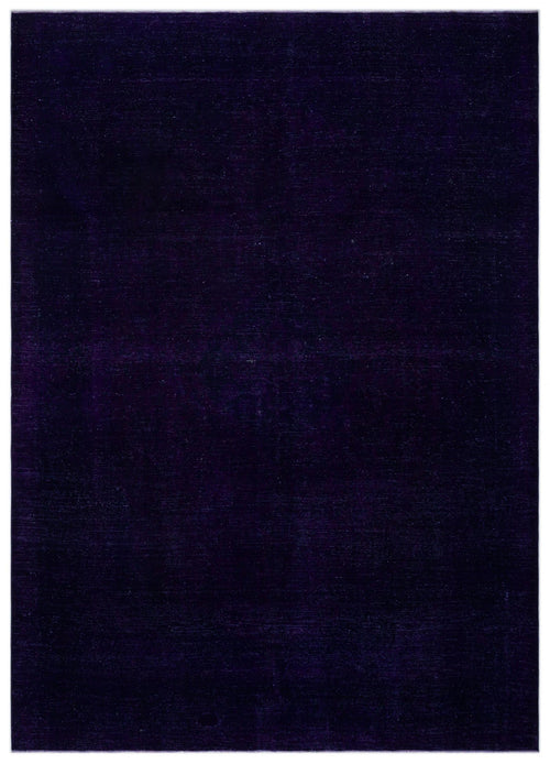 Load image 1 in gallery view. Solid deep purple rug with a subtle, uniform textured weave on a white background.
