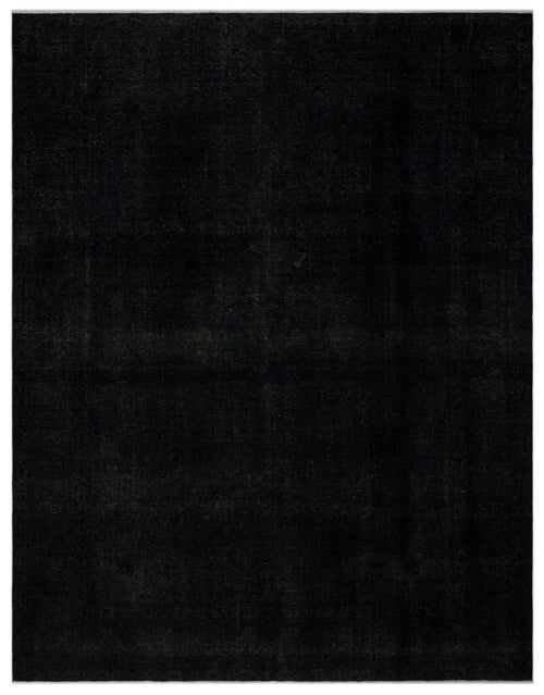 Load image 1 in gallery view. Solid black rectangular rug with a subtle, distressed tonal border pattern.