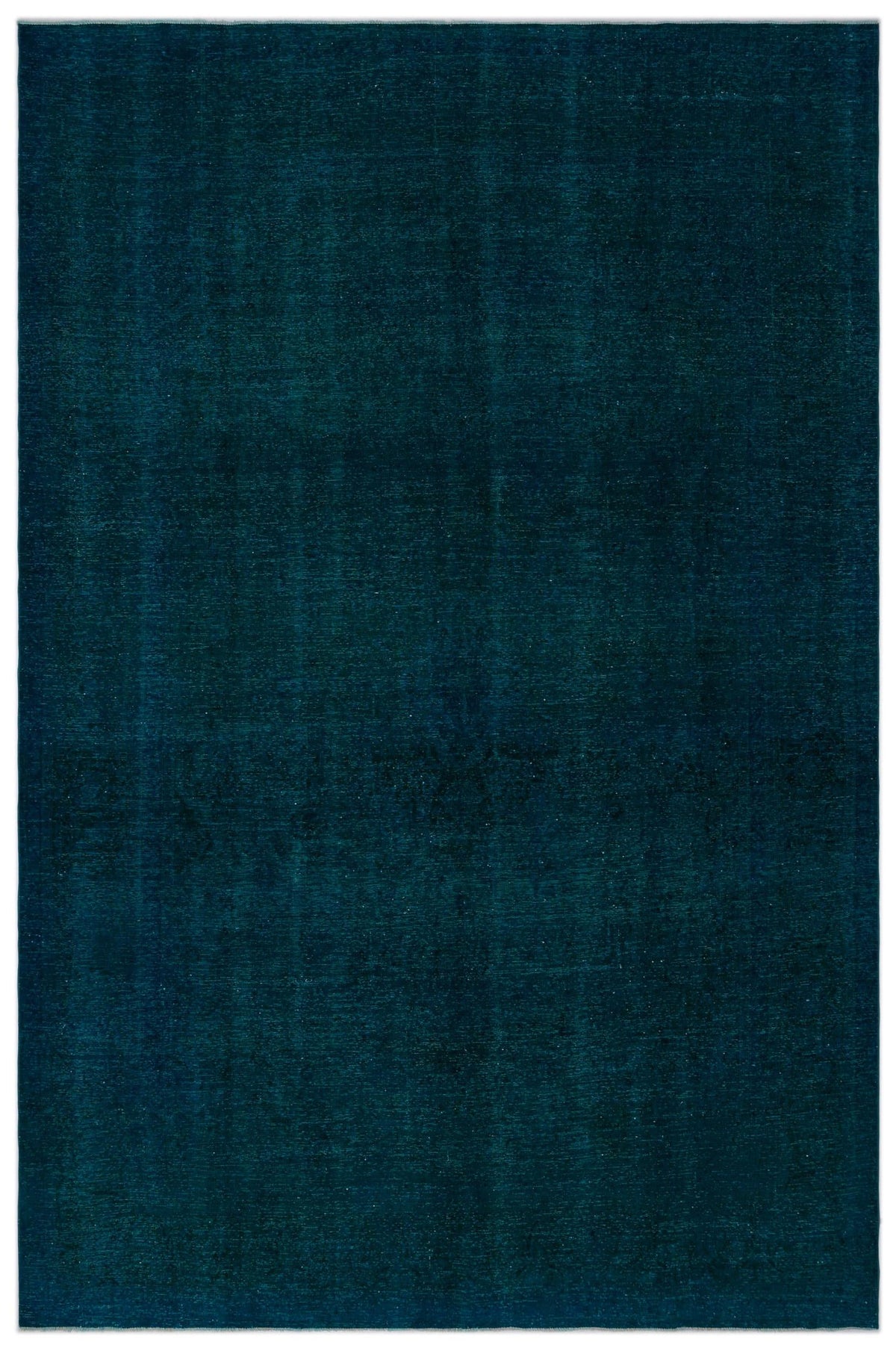 Solid deep teal rug with a subtle, distressed vintage texture.