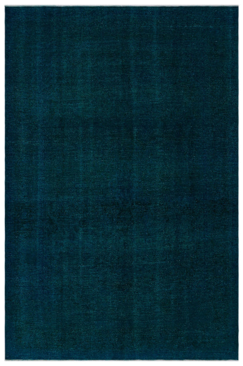 Load image 1 in gallery view. Solid deep teal rug with a subtle, distressed vintage texture.