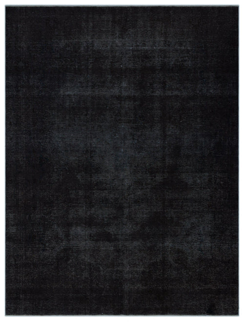 Load image 1 in gallery view. Solid black rug with a subtle, distressed, and faded texture.