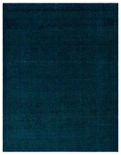 Load image 1 in gallery view. Solid dark teal rug with a subtle, tone-on-tone traditional Persian-style pattern.