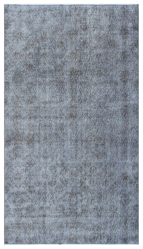 Load image 1 in gallery view. Slate blue and charcoal grey area rug with a distressed, faded vintage-style pattern on a white background.