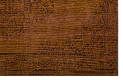 Load image 1 in gallery view. Rust-colored rug with a dark brown traditional floral border and central medallion pattern on a white background.