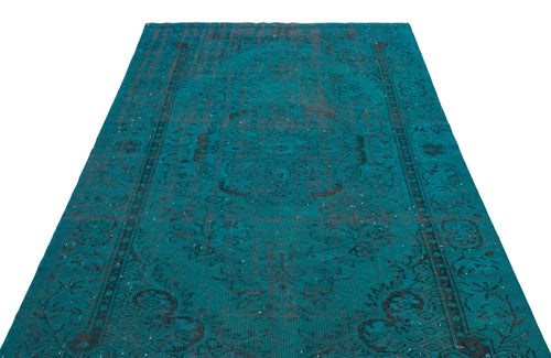 Load image 1 in gallery view. Teal and black distressed traditional area rug with an ornate medallion pattern on a white background.