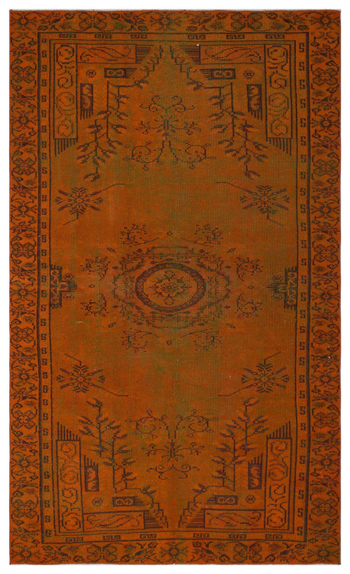 Load image 1 in gallery view. Burnt orange rug with a dark brown central medallion and traditional geometric border patterns.
