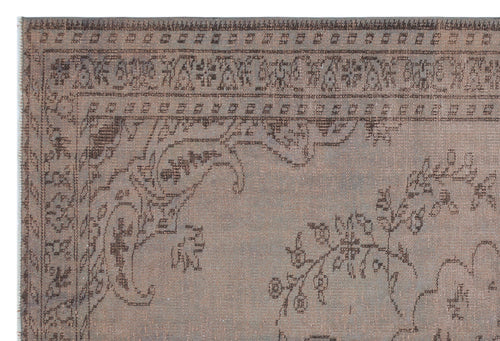Load image 1 in gallery view. Taupe and charcoal rug with a distressed traditional floral border and central medallion pattern.