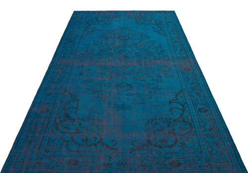 Load image 1 in gallery view. Teal and dark charcoal distressed traditional rug with a central medallion and ornate border pattern.