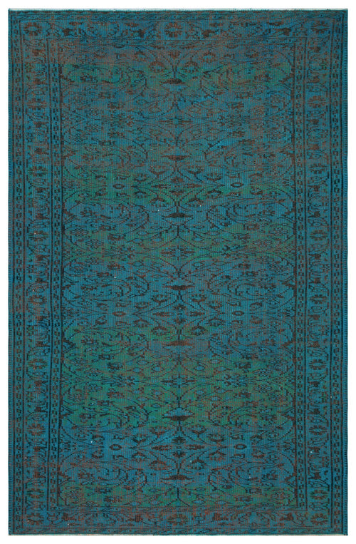 Load image 1 in gallery view. Teal and black traditional rug with a symmetrical floral medallion pattern and a decorative border.