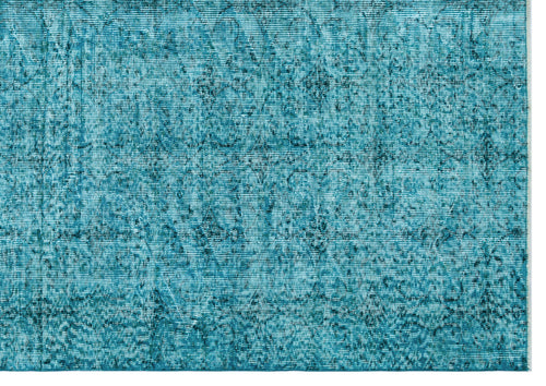 Load image 1 in gallery view. Teal and dark blue distressed rug with a faded traditional medallion pattern.