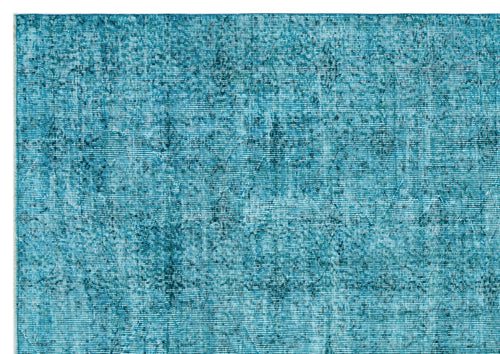 Load image 1 in gallery view. Teal rug with a distressed, faded traditional medallion pattern and a textured, woven appearance.
