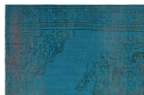 Load image 1 in gallery view. Teal rug with a dark, distressed traditional floral border and medallion pattern.