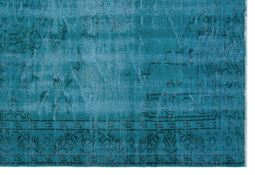 Load image 1 in gallery view. Teal and blue distressed rug with a faded traditional medallion pattern and a fringed edge.