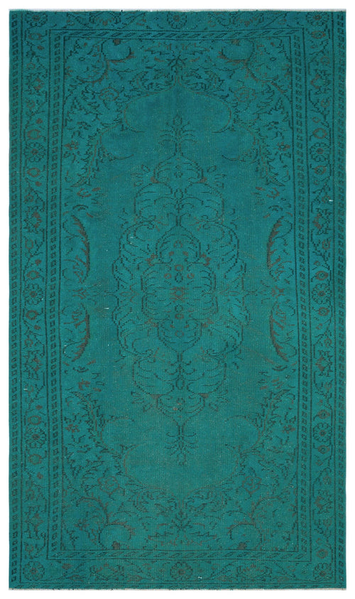 Load image 1 in gallery view. Teal rug with a dark grey traditional floral medallion and border pattern on a white background.