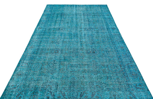 Load image 1 in gallery view. Teal vintage-style rug with a distressed, faded traditional medallion pattern on a white background.