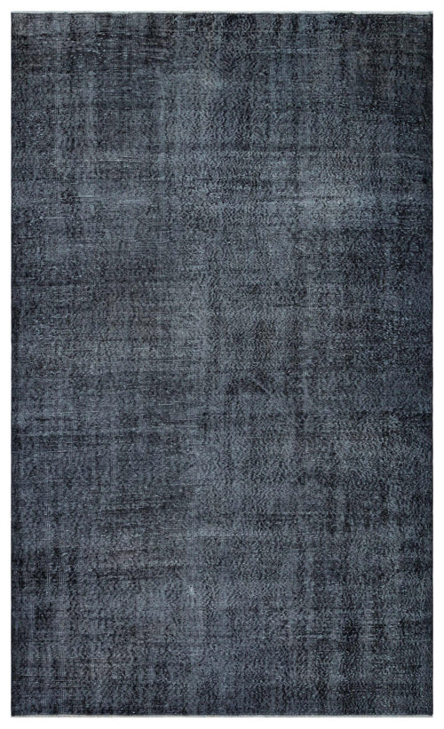 Load image 1 in gallery view. Charcoal and slate grey distressed rug with a faded, monochromatic vintage-style texture.