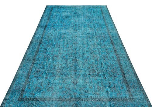 Load image 1 in gallery view. Turquoise and black distressed vintage-style rug with a faded traditional medallion pattern on a white background.