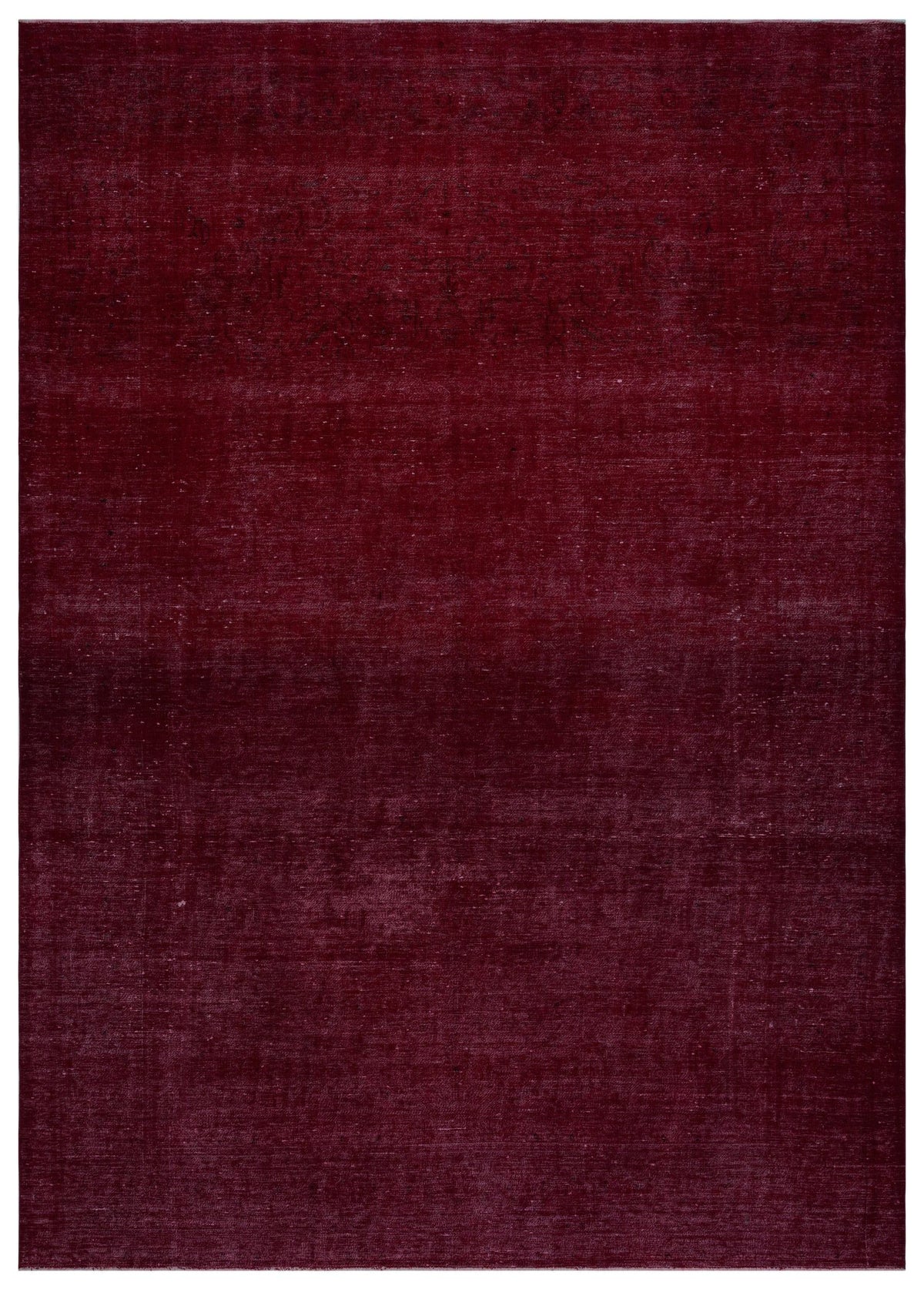 Deep burgundy monochromatic rug with a subtle, distressed vintage texture.