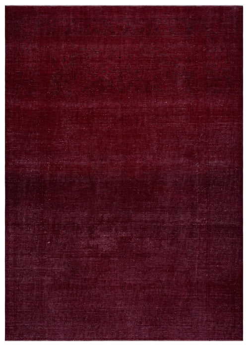 Load image 1 in gallery view. Deep burgundy monochromatic rug with a subtle, distressed vintage texture.