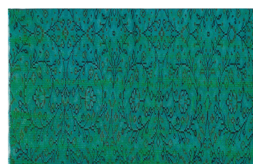 Load image 1 in gallery view. Teal rug with a distressed black floral and geometric medallion pattern.