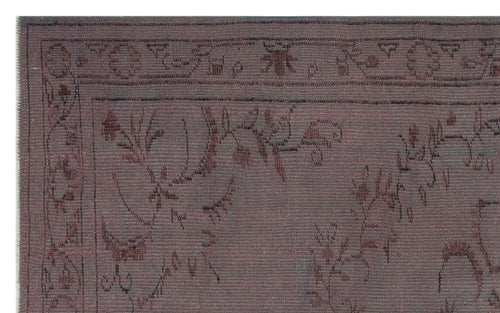 Load image 1 in gallery view. Dark charcoal rug with a subtle, tonal floral vine pattern and a decorative geometric border.