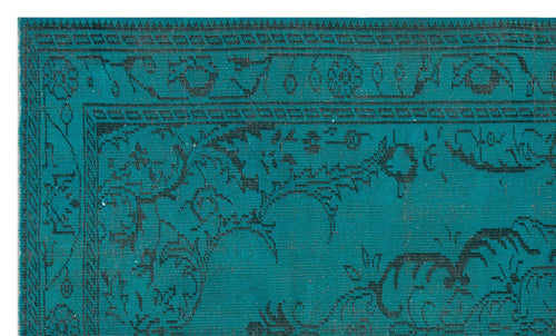 Load image 1 in gallery view. Teal rug with a black traditional floral border and intricate medallion pattern.