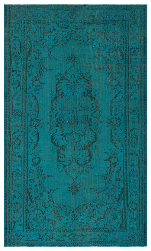 Load image 1 in gallery view. Teal rug with a black traditional central medallion and ornate border pattern.
