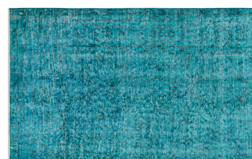 Load image 1 in gallery view. Teal distressed rug with a faded traditional medallion pattern on a white background.