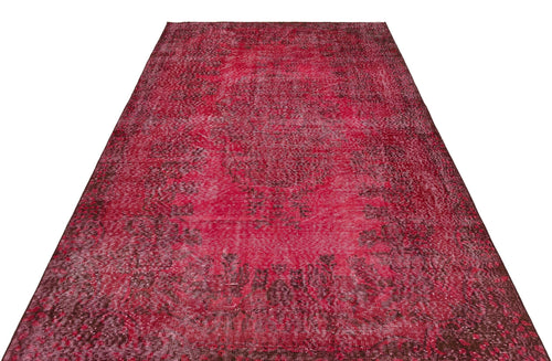 Load image 1 in gallery view. Deep red and black distressed vintage-style rug with a central medallion pattern on a white background.