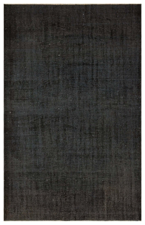 Load image 1 in gallery view. Solid black distressed-texture rug with a subtle, worn-in vintage finish.